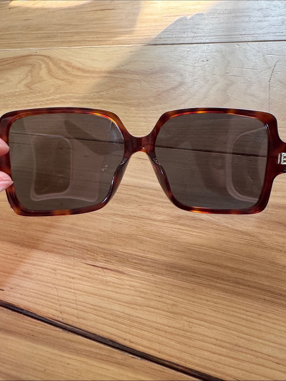 Celine Tortoiseshell Square Sunglasses with Gold Accent - Picture 7 of 7